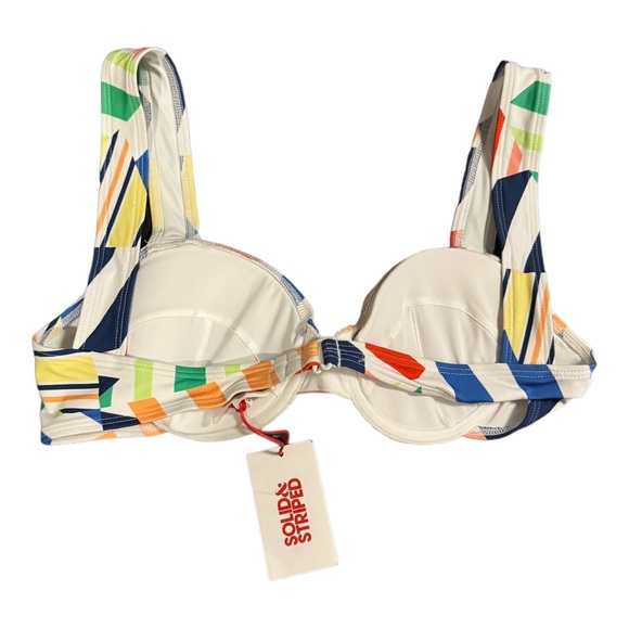 NWT Solid & Striped Lilo Broken Stripes Swim Top Large - Picture 8 of 11